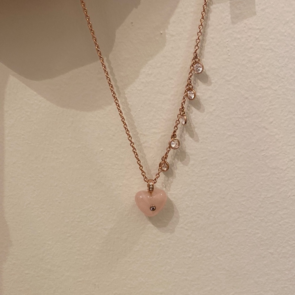 Michael Kors pink heart pendant necklace